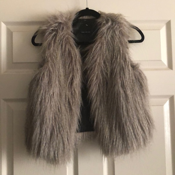 The Limited Jackets & Blazers - Gray Faux fur vest